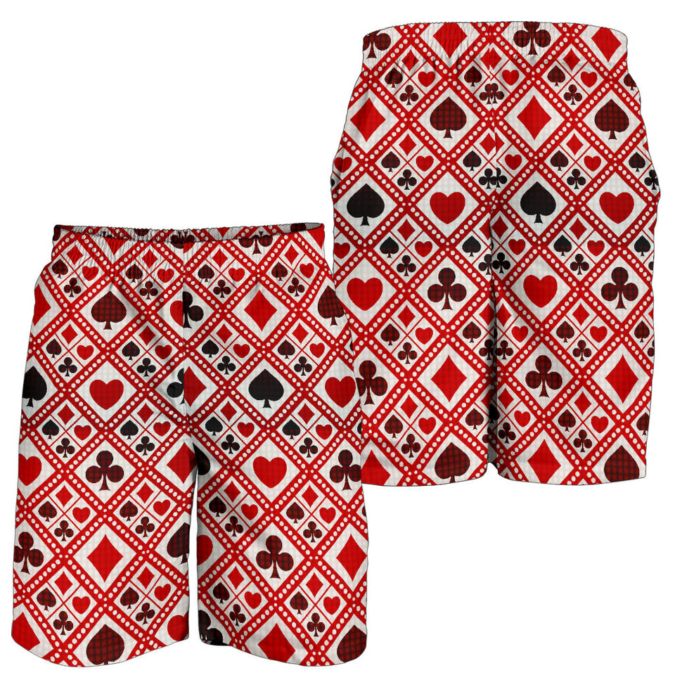 Casino Cards Suits Pattern Print Design 03 Men Shorts