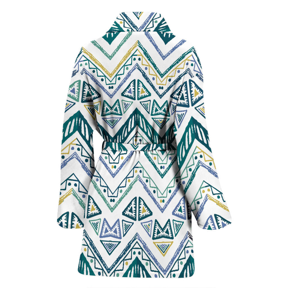 Zigzag  Chevron Paint Design Pattern Women'S Bathrobe