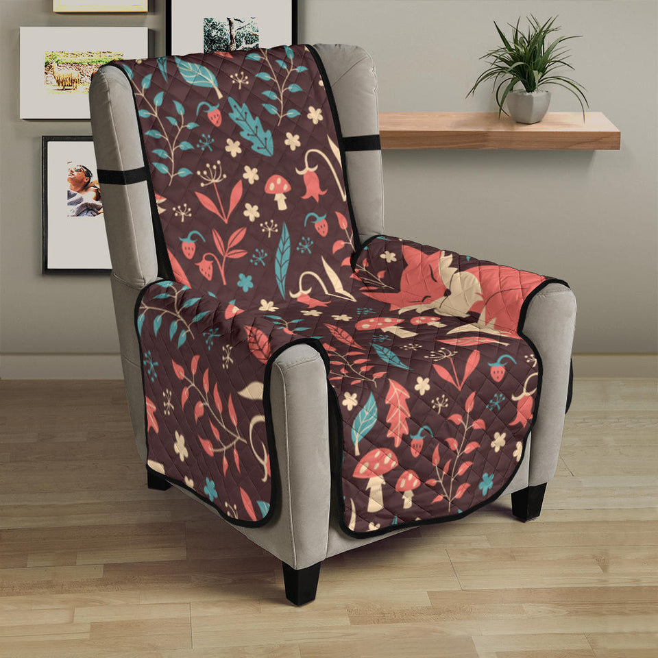 fox leaves mushroom pattern Chair Cover Protector