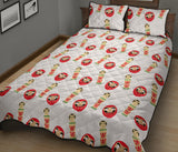 Daruma japanese wooden doll Quilt Bed Set