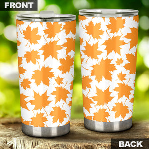 Orange Maple Leaf Pattern Tumbler