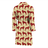 Greyhound Pattern Print Design 04 Men's Bathrobe