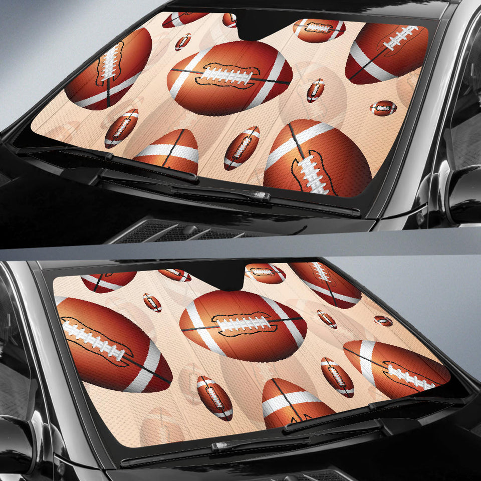 American Football Ball Design Pattern Car Sun Shade
