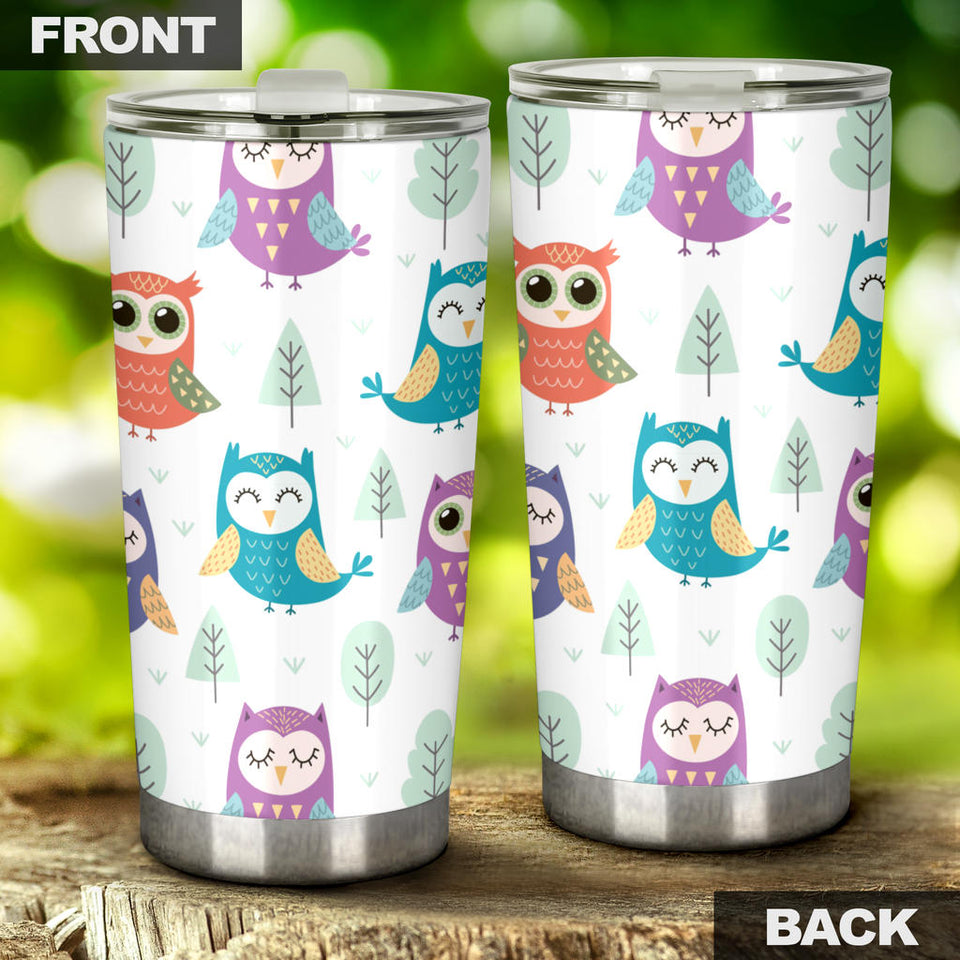 Cute Owl Pattern Tumbler