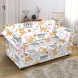 Corgi Dog Pattern Loveseat Couch Slipcover