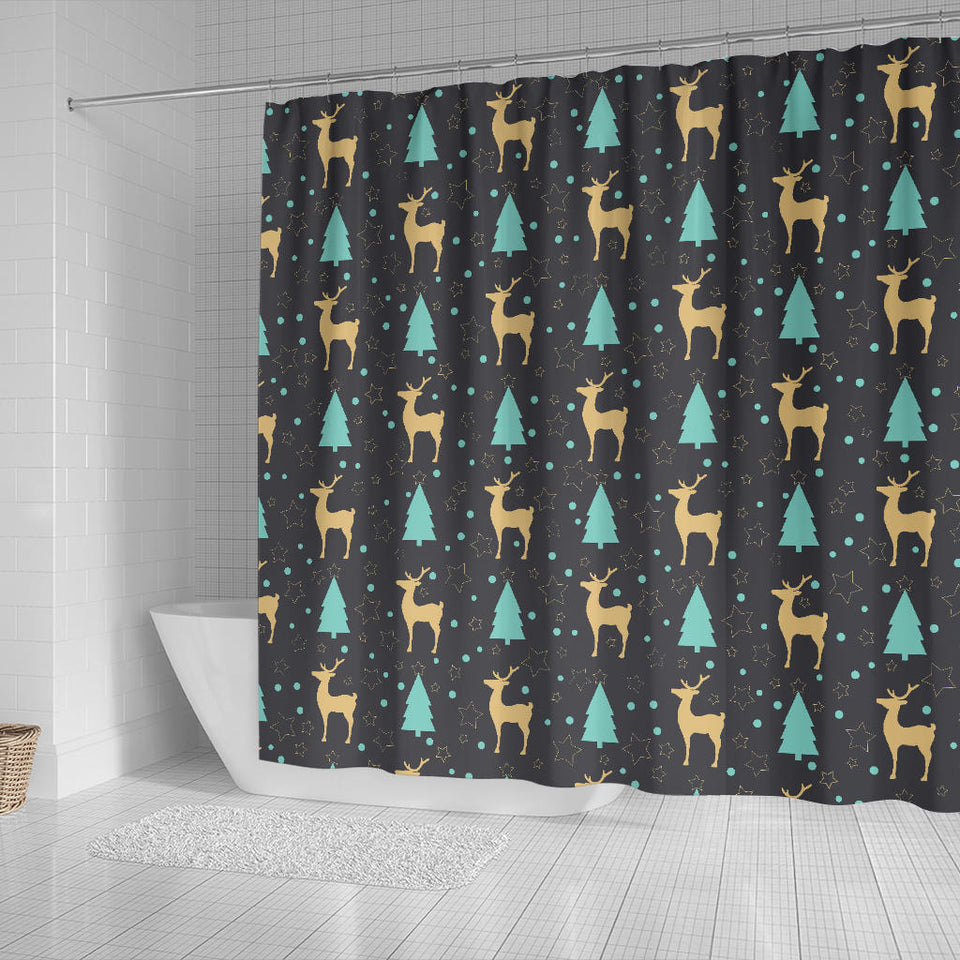 Deers Star Tree Pattern Shower Curtain Fulfilled In US