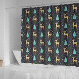 Deers Star Tree Pattern Shower Curtain Fulfilled In US