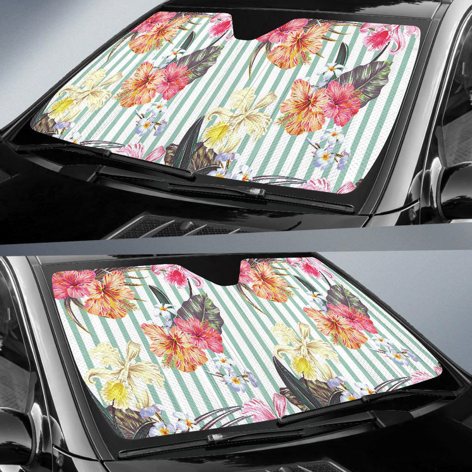 Colorful Orchid Flower Pattern Car Sun Shade