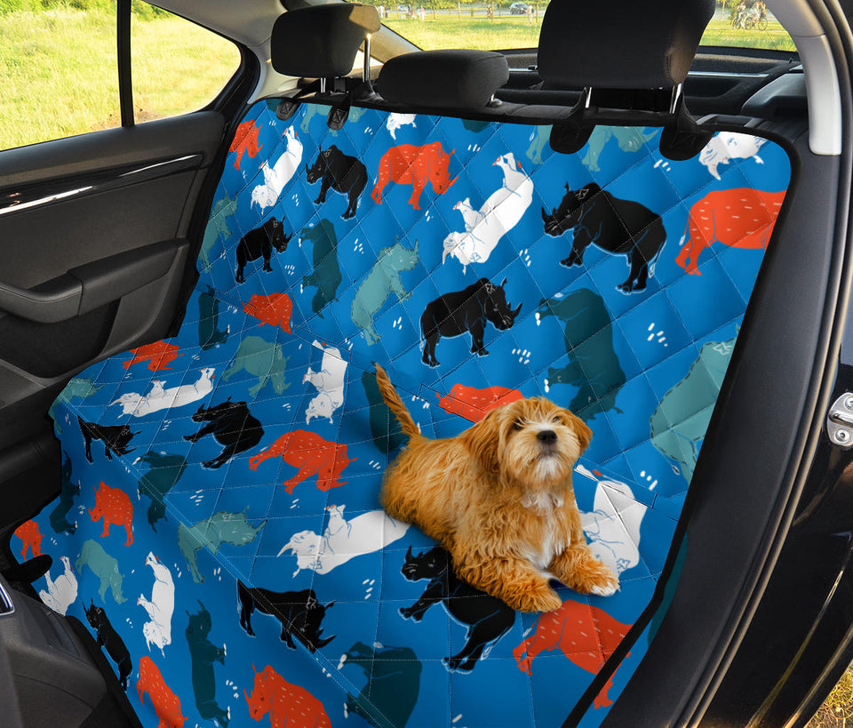 Colorful Rhino Pattern Dog Car Seat Covers