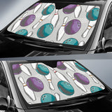 Bowling Ball And Pin Gray Background Car Sun Shade