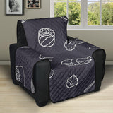 sushi pattern black background Recliner Cover Protector