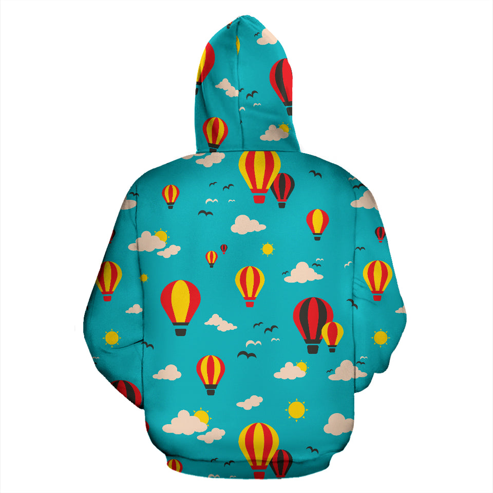 Hot Air Balloon Sky Pattern Zip Up Hoodie