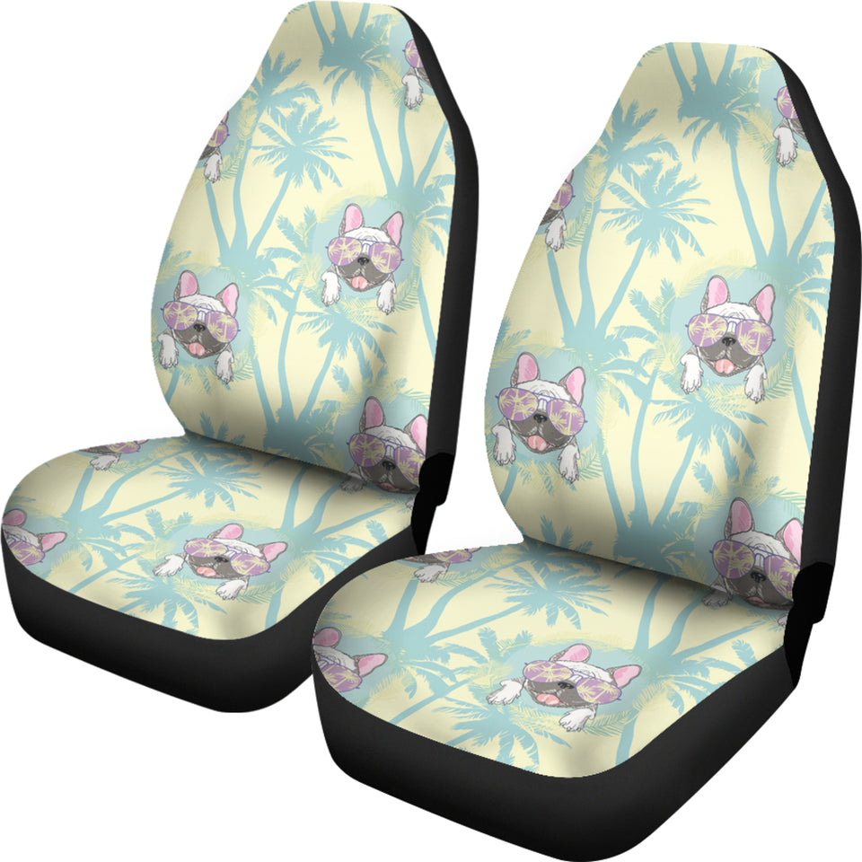 French Bulldog Hawaii Blackground Universal Fit Car Seat Covers
