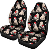 Christmas Pugs Santa_S Red Cap Pattern  Universal Fit Car Seat Covers