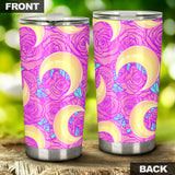 Moon Pink Rose Background Tumbler