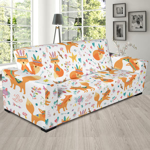 Cute Tribal Fox Pattern Sofa Slipcover