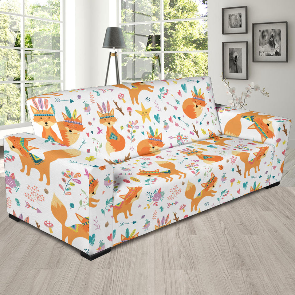 Cute Tribal Fox Pattern Sofa Slipcover