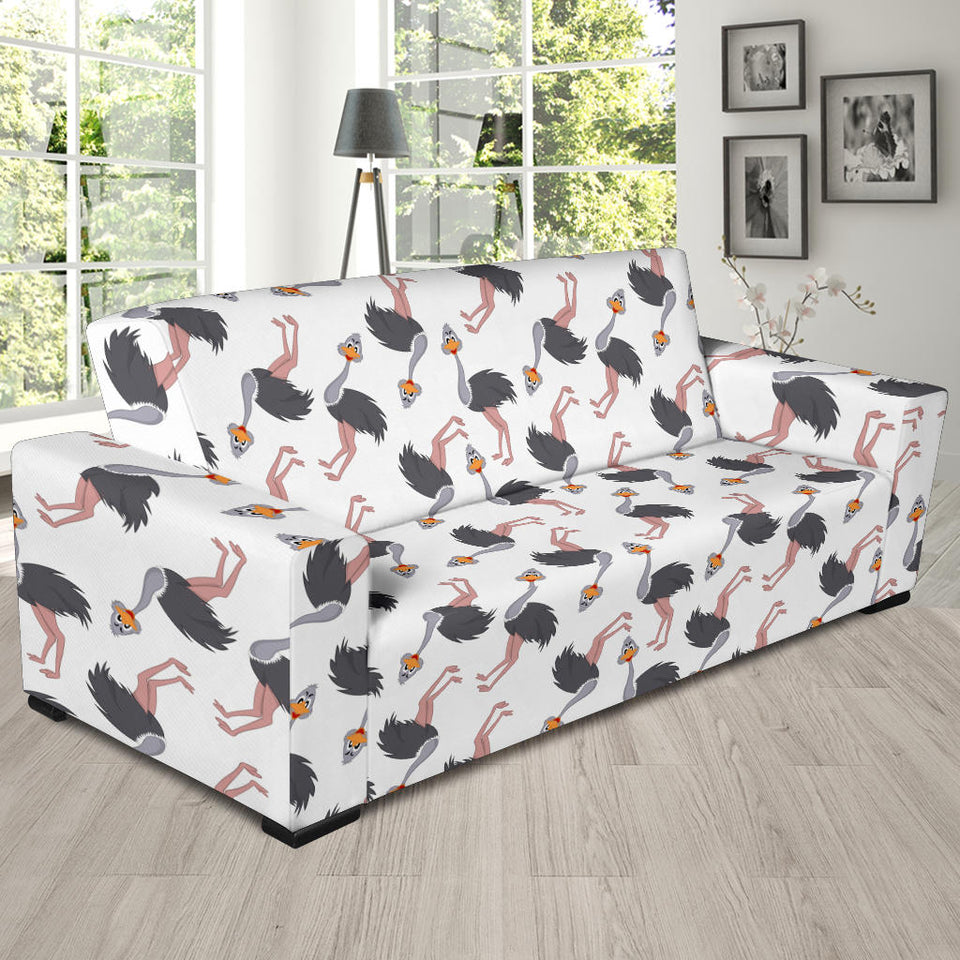 Ostrich Pattern Print Design 02 Sofa Slipcover