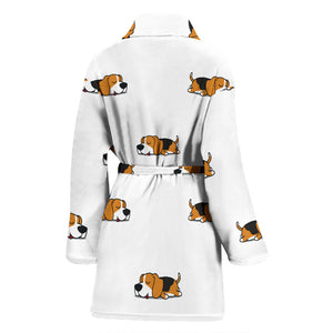 Cute Beagle Dog Sleeping Pattern Women'S Bathrobe
