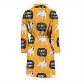 Bull Terrier Pattern Print Design 03 Men's Bathrobe