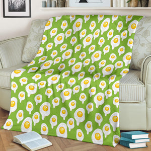 Fried Eggs Pattern Print Design 01 Premium Blanket