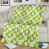 Fried Eggs Pattern Print Design 01 Premium Blanket