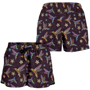 Hummingbird Pattern Print Design 04 Women Shorts