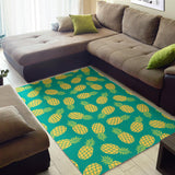 Pineapples Pattern Green Background Area Rug