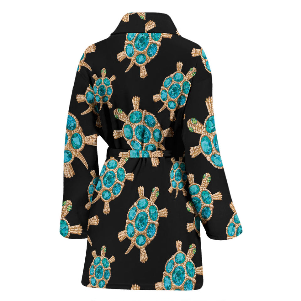 Sea Turtle Blue Stone Pattern Women'S Bathrobe
