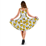 Beer Design Pattern Sleeveless Midi Dress