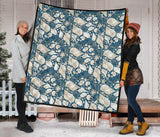 Shell Polynesian Tribal Design Pattern Premium Quilt