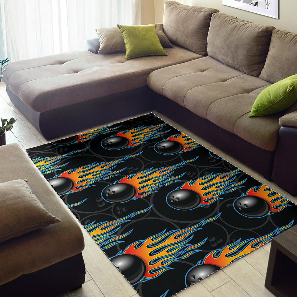 Bowling Balls Flame Pattern Area Rug