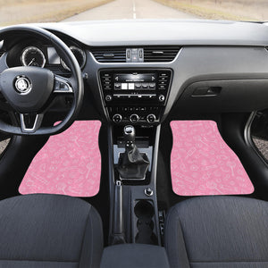 Sweet Candy Pink Background  Front Car Mats