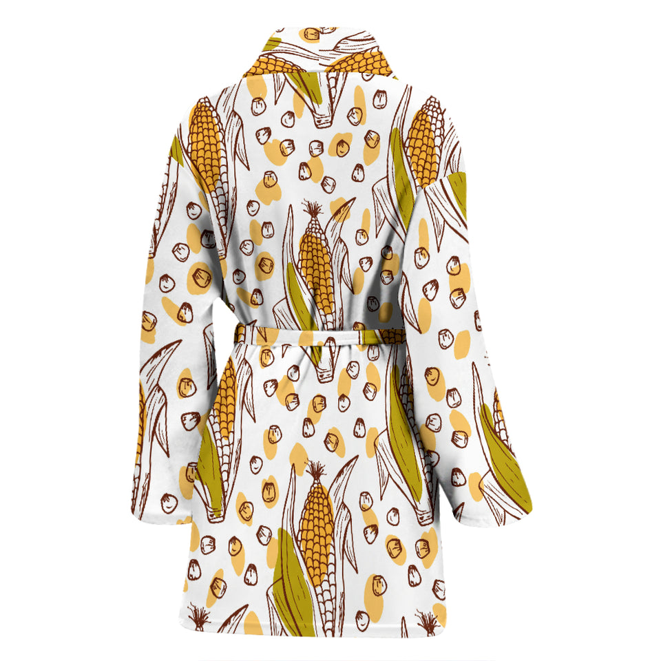 Corn Pattern Print Design 02 Women's Bathrobe