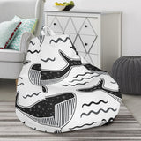 Black Whale Pattern Bean Bag Cover
