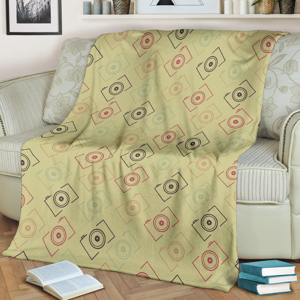 Camera Pattern Print Design 01 Premium Blanket