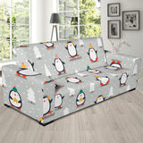 Cute Penguin Christmas Pattern Sofa Slipcover