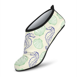 Seahorse Shell Pattern Aqua Shoes