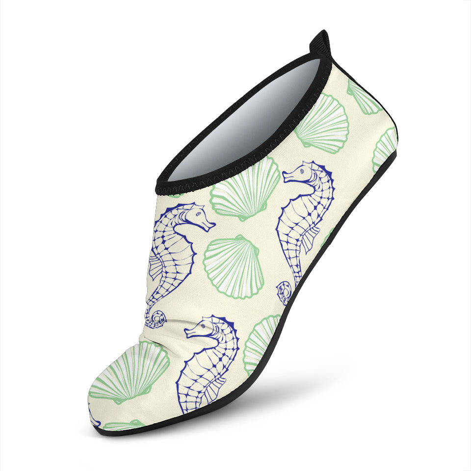 Seahorse Shell Pattern Aqua Shoes