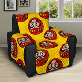 Daruma japanese wooden doll yellow background Recliner Cover Protector