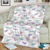 Helicopter Plane Pattern Premium Blanket