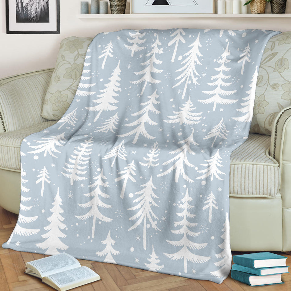 Christmas Tree Winter Forest Pattern Premium Blanket