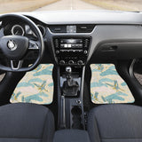 Bonsai Bamboo Stork Japanese Pattern Cream Theme Front And Back Car Mats