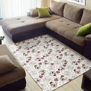English Bulldog Pattern Print Design 01 Area Rug