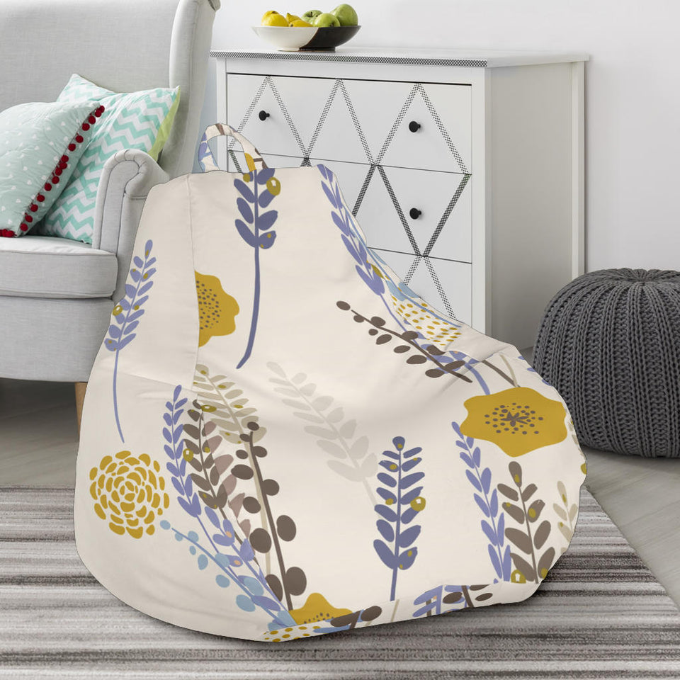 Lavender Modern Pattern Blackground Bean Bag Cover