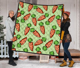 Carrot Pattern Print Design 05 Premium Quilt