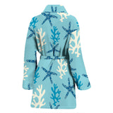 Blue Starfish Coral Reef Pattern Women'S Bathrobe