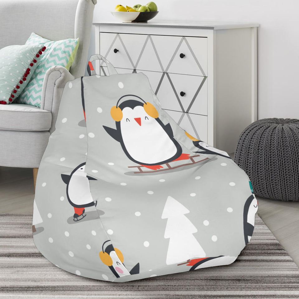 Cute Penguin Christmas Pattern Bean Bag Cover