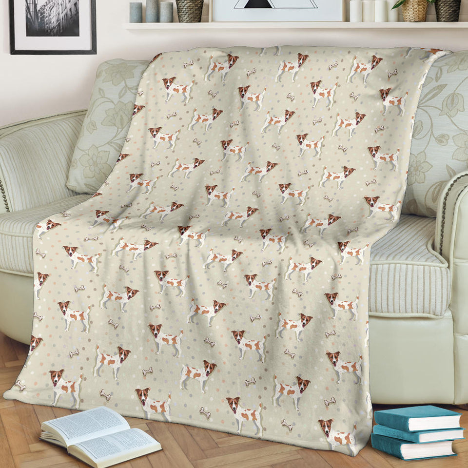 Jack Russel Pattern Print Design 02 Premium Blanket