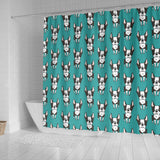 Hand Drawn Boston Terrier Dog Pattern Shower Curtain Fulfilled In US